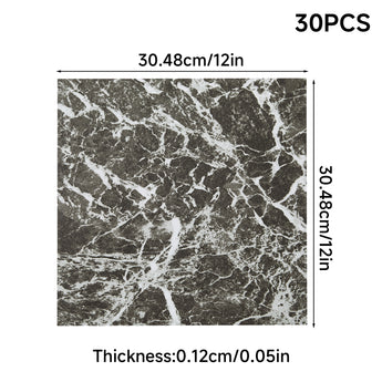 Marble-effect tile: 30.48cm x 30.48cm, thickness 0.12cm, 30 pcs
