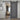 Black sliding barn door hardware kit with rail and roller brackets, door-mounted