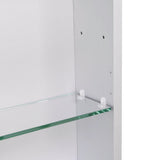 Detail: Glasboden im Spiegelschrank mit klaren Stützen