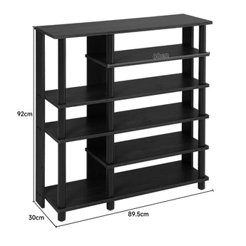 Black shoe rack dimensions: 92 cm height and 89.5 cm width, open shelves