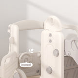 Kids indoor play bus with top window and side panels in white
