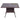 Brown square outdoor table with center parasol hole and woven legs