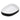 White ceramic vessel sink with dark rim base and centered drain hole