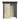 Outdoor metal shed front view with one door open, diagonal brace, brown and gray panels