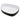 White ceramic oval vessel sink with dark side base and drain hole