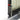 Locking latch and spring bolt on steel storage shed door, red handle detail