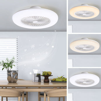 Deckenventilator mit 3-Farb-LED-Licht, Montage-Ansicht: Lüfterrad und Anschlussarme sichtbar