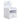 White bedside table with open cubby and 1 drawer, curved side panels