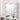 Lit bulb mirror on white makeup vanity with countertop bottles and cosmetics