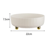 Size 22cm Ø, 7.5cm H: white rotating spice tray with gold feet