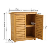 Wood storage shed dimensions diagram with open double doors