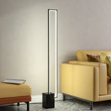 129 cm LED Stehlampe mit Metallrohr und schwarzer Quaderbasis