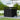 Metal storage shed with flat roof and double doors, black panels and center lock hardware
