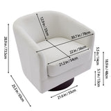 Cream swivel armchair dimensions: 55.1in L x 30.7in W x 28.9in H.