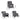 Grey plaid recliner chair diagram with measurements for width, depth, and height.