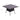 Black square outdoor table size diagram, square top with center parasol hole