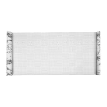 Marble effect PVC flooring roll with backing sheet, white with gray veining