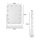 Size diagram for vanity mirror: 28cm width, 39cm height, 48cm overall