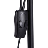Double-head floor lamp power switch control box on a black cord