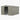 Gray metal garden storage shed with double doors and black door handles