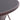 Round outdoor table with parasol hole, dark woven tabletop rim.