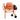 Orange 120 L cement mixer, fixed stand with drum and side-mounted motor