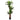 Artificial fern plant full view: green fronds on brown stems, black pot base