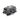 Lidded mini charcoal grill in dark gray, hinged lid handle and side supports