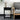 Black wooden bedside table nightstand with drawer and open lower shelf, metal knob.