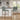 Set of 2 grey bar stools, tufted high back upholstered chairs with wood legs