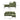 Green L-shaped corner sofa size diagram with labeled height, width, and depth measurements.