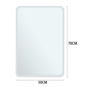 Frameless wall mirror with rounded corners, 50 x 70 cm