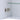 Close-up of hinge and latch hardware on a white mirrored cabinet door