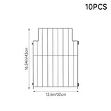 Garden metal fence panel set (10-pack), vertical bars, size diagram