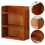 3-tier tabletop wooden storage rack showing side panels and rounded shelf edges