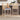 Light wood bar stools with woven backrest and grey seat cushion, set of 2