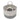 Grey cotton woven laundry hamper with white handles and interior lining, 40 cm wide