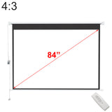 84" 4:3 projector screen with remote control and black bezel