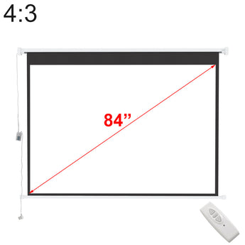 84" 4:3 projector screen with remote control and black bezel