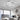 Modern white LED ceiling fixture, semi-recessed design with four lit square modules