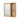 Wall mounted bathroom mirror cabinet with light wood grain frame and fixed open shelves