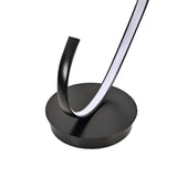 Black circular base with glowing white LED spiral tube