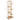Rustic wooden display ladder shelf, natural wood/beige, open multi-tier shelves