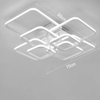 Square LED ceiling light dimensions 70cm x 93cm with square frame glow