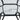 Outdoor dining chair backrest with dark metal frame and woven panel center