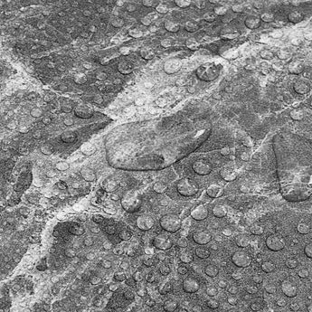 Gray marble-look vinyl flooring texture with bubble-like raised finish