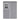 Grey plastic garden storage shed with front window panel and closed door, pent roof