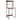 Over-the-toilet storage rack with black frame, dark wood top, and lower open shelf
