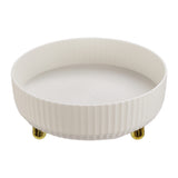 White round organizer tray with raised rim on rotating turntable base