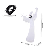 White inflatable Halloween ghost decoration with arms raised and black jagged mouth